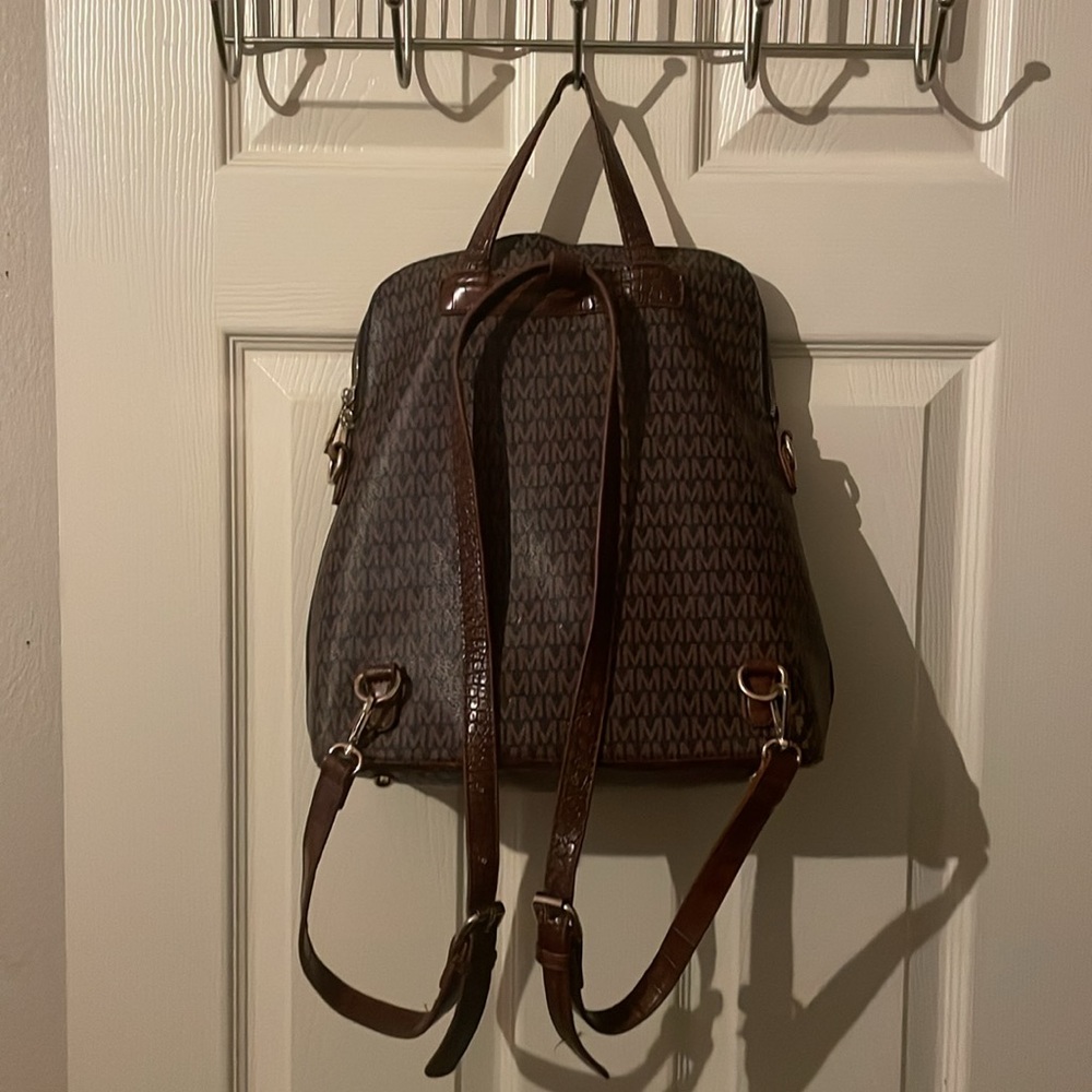 Brown Patterned Backpack - image 2